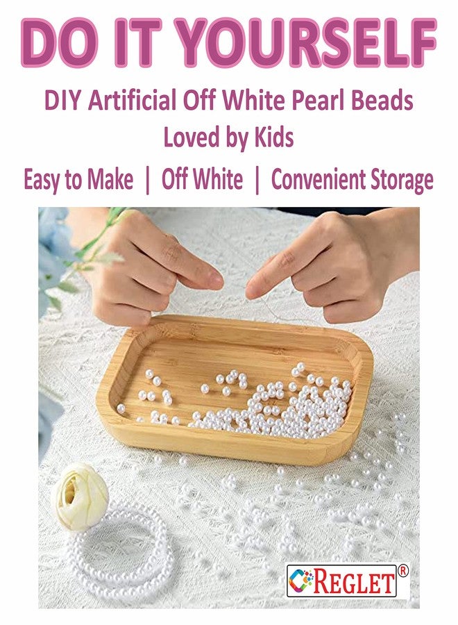 REGLET 750 Pcs Off White Beads - 6nm, 8mm, 10mm - DIY Beads for Bracelets Making Kit, Crafting, Embroidery Crafts, Jewellery Making Kit, Beadwork, Pearls for Craft, Beading - 150 Grams - Image 3